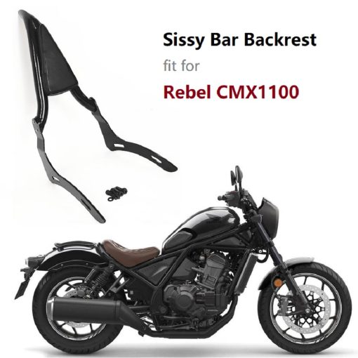 Sissy Bar Negro Compatible con Motocicleta Honda Rebel 1100 CMX1100 Accesorios 2020-2023 Respaldo de Pasajero Desmontable [24 Pulgadas] - Imagen 4