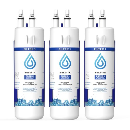 Filtro de agua de reemplazo para refrigerador BELVITA para EDR1RXD1, W10295370A, Filtro 1, Compatible con Kenmore 46-9081, 46-9930, P4RFWB, P8RFWB2L (3 PACK)