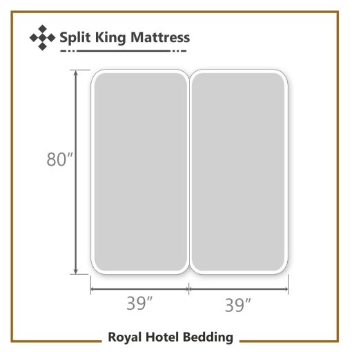 Juego de Sabanas Royal Hotel Bedding Solid Chocolate Split-King: Sabanas Tamano Cama Ajustable King, Juego de 5 Piezas, 100% Algodon, 300 Hilos, Sabana Lisa, Bolsillo Profundo - Imagen 4