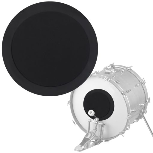 [Paquete de 2] Parches de silenciador de bombo IMPRESA para bateria silenciosa - Parche de silenciador para practica de bateria silenciosa - Practica en paz con amortiguadores de bateria - Parche de practica de bombo para atenuacion de bateria - Pack de parches de bateria