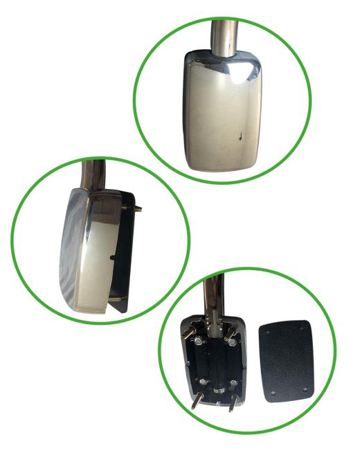 Espejo de capo de acero inoxidable de reemplazo para lado del conductor, Compatible con Kenworth T680 Peterbilt 579 587 - Imagen 5