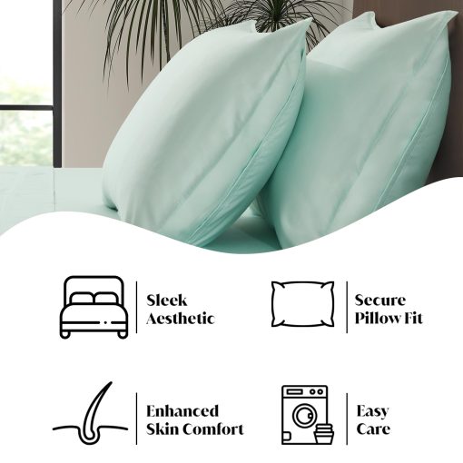 Juego de sabanas de lujo de bambu de mercado | Tamano King | 100% Viscosa Hecha de Bambu | Crecido Organicamente | Ultra Suave | Sabanas Refrescantes para Dormidores Calurosos | Bolsillo Profundo de 17" [Verde Costero] - Imagen 4