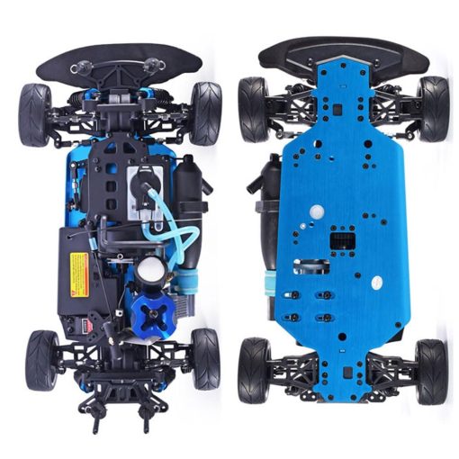 Coche RC Nitro BINGXMF 1/10 dos velocidades Nitro Gas Power Truck para Adultos Profesionales Rapido Drift Coche de Control Remoto Nitrogeno Drive 4WD 80KM/H Chasis de Metal Gas Off Road Truck de Curso Corto (Negro) - Imagen 4