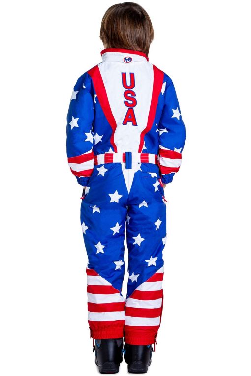 Conjunto de ski de Tipsy Elves para ninos y ninas con la bandera Americana Rojo Blanco y Azul Talla L - Imagen 2