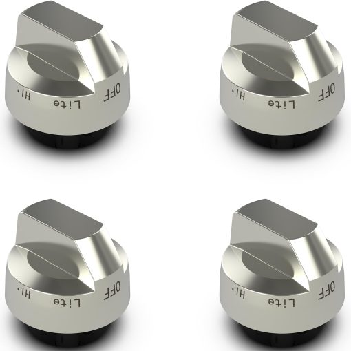 Perillas de Control de cocina mejoradas DG94-00945A para cocina a gas de kitchenaid - Reemplazo de diales? Se ajustan a la parte superior de la gama de gas Samsung - Piezas de superficie de repuesto - Perillas de quemador para horno Samsung, AP5957989 4011502 PS10067150 EAP10067150 (4PCS)