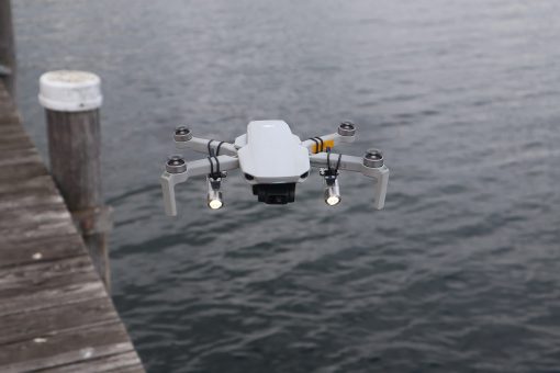 Roboterwerk M.O.N.A. Mavic Mini Dual, Doble Linterna LED para DJI Mavic Mini, Equipo DJI Mavic, Linterna Drone, hasta 760 lumenes, inclinable - Imagen 6