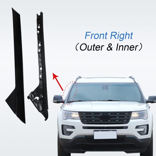 CARMOCAR Moldura de Parabrisas Columna A Frontal Derecha Exterior e Interior Repuesto para Ford Explorer 4 Puertas Utilitario 2011-2019 926-451 BB5Z7803136AA BB5Z-7803136-AB BB5Z7803136BA (lado del pasajero) - Imagen 5