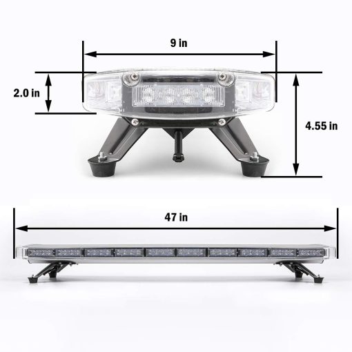 Barra de luces estroboscopicas de advertencia de emergencia de alta intensidad extrema de ambar y blanco de 47" 88 LED para construccion, remolque y vehiculos de trabajo universal - Imagen 4