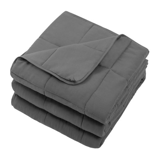 Manta ponderada para adultos (20 lbs, tamano King de 88"x104") - Manta pesada refrigerante y transpirable para 130-220 lbs con cuentas de vidrio premium - Manta gruesa y suave para dormir comodamente en cualquier temporada - Gris - Imagen 7