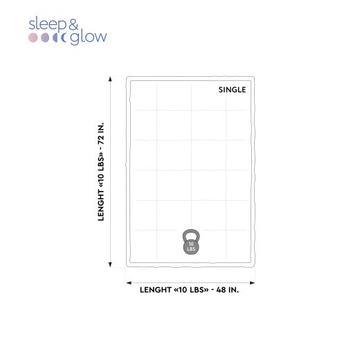 Manta Ponderada de Enfriamiento SLEEP & GLOW Premium 400 TC de Algodon con Perlas de Vidrio y Sin Pegamento Manta Pesada Transpirable de Todas las Estaciones - 10 LBS Tamaño Individual 48” x 72” (Blanco) - Imagen 7