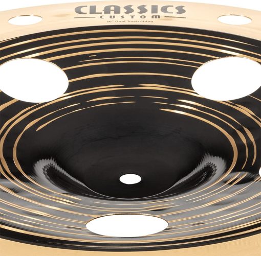 Meinl Cymbals Classics Custom Dual 16" Trash China Cymbal with Holes, Acabado Oscuro y Brillante - Hecho en Alemania - para Rock, Metal y Fusion, Garantia de 2 anos - Imagen 7