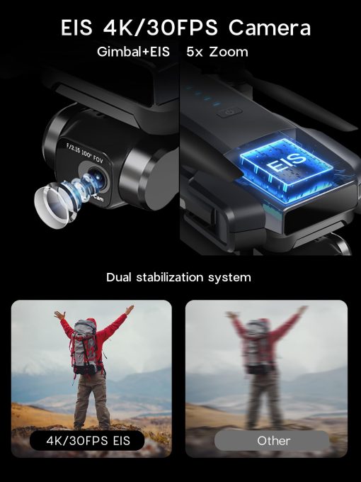 Drone TRIPLEFINE TF35 PRO 2-Ejes con Camara 4K, 2 Baterias 80 Minutos de Vuelo, Alcance de 11500 Pies, Camara EIS 4K/30FPS, Drone GPS con Motores Brushless, Certificacion FAA Completada - Imagen 2