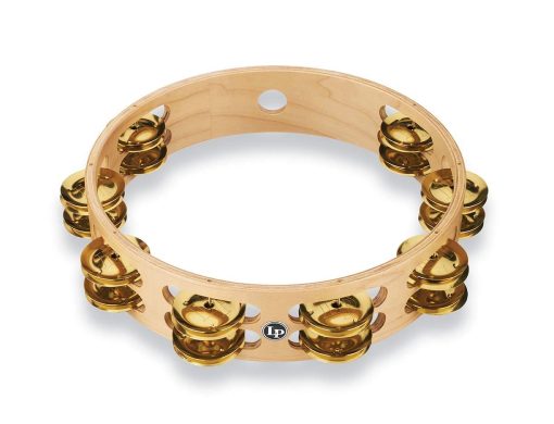 Pandereta Latin Percussion PRO 10 con Doble Fila de Cascabeles de Laton (LP380B-BR)