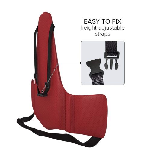 Apoyo Lumbar KULIK SYSTEM - Nuevo Soporte Lumbar para Coche - Innovador Soporte Lumbar para Coche - Cojin Lumbar para Aliviar Dolor Lumbar - Cojin Lumbar para Coche - Patentado (Costuras Rojas) - Imagen 4