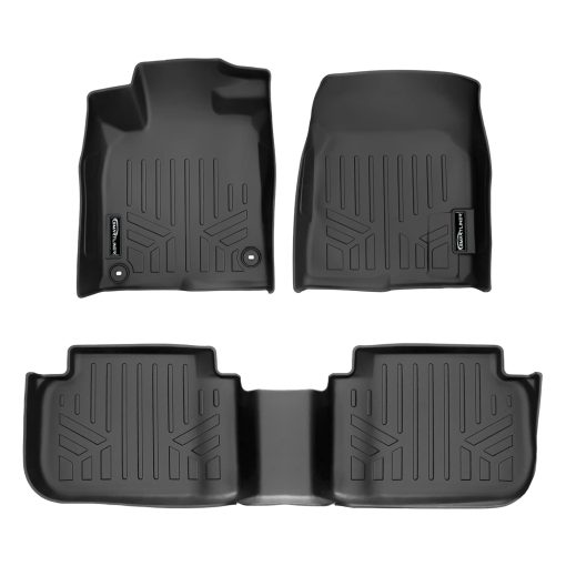 Juego de tapetes para piso SMARTLINER a medida, negro, para 2 filas, compatible con Honda Civic 2022-2023 (Solo compatible con puertos USB de la 2ª fila)