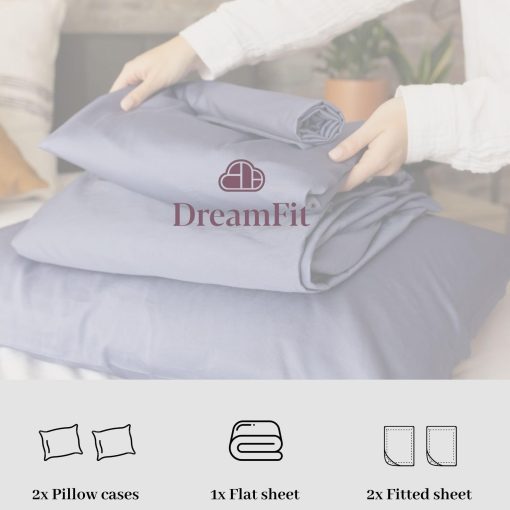 Juego de sabanas DreamFit DreamCool 100% algodon Pima con correas elasticas en las esquinas 20 pulgadas bolsillo extra profundo Hecho en EE. UU. Sabanas de lujo estilo hotel para cama ajustable Juego de sabanas Split Head Queen Blanco - Imagen 6