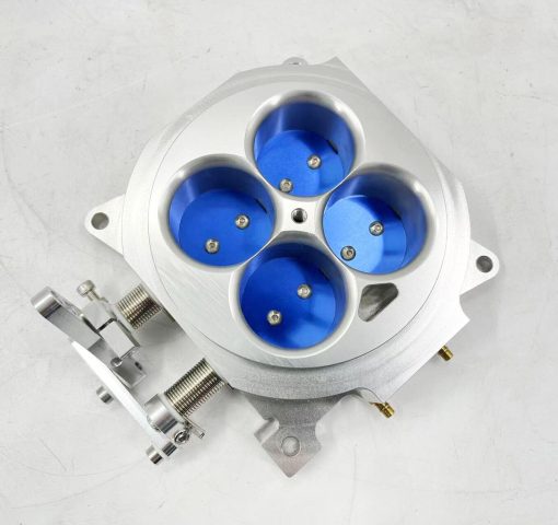 Cuerpo del acelerador CNC Billet 1000 CFM 1.75" Nucleo de 4 Barriles 4150 Plata Compatible con Chevy GM LS1 LS2 LS3 LS6 LS7 LS9 LSX Chevrolet Ford 302 SBC - Imagen 4