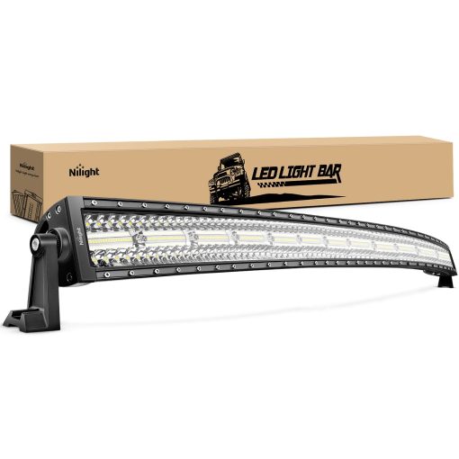 Nilight Barra de Luz LED Curva de 50 Pulgadas Triple Fila Combinacion de Punto e Inundacion Luz de Trabajo LED 384 Chips LED de Alta Potencia Luces de Conduccion LED para Camiones SUV UTV ATV Barco, Garantia de 2 Anos