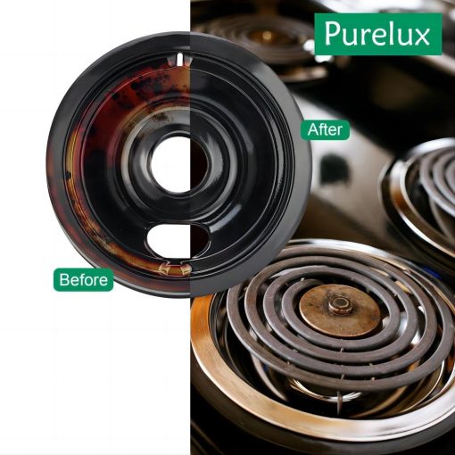 Repuesto para Bandejas de Goteo de Cocina Electrica GE o Hotpoint, Acabado de Porcelana Esmaltada Negro Juego de 4 Piezas de Purelux - Imagen 7