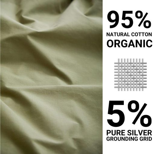Sabana de conexion a tierra, 95% algodon y 5% de fibras de plata, reduce la inflamacion, el insomnio y el dolor, tamanos Twin/Full/Queen/King (King (78" X 80")) - Imagen 5