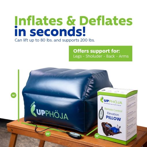 Almohada Inflable Remota de Elevacion de Piernas - Para Piernas, Rodillas, Brazos y Tobillos en Recuperacion - Mejora la Circulacion y Alivia la Hinchazon, Ciatica, Dolor de Espalda y Dolor Postoperatorio - Finalmente, Algo Diferente - Imagen 3