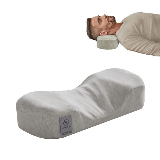 Almohada Portatil Kanuda Mini - Almohada Ortopedica Portatil para Soporte de Cuello, Facil de Transportar Espuma Viscoelastica Refrescante de Diseno Ergonomico para Durmientes de Lado y Espalda - Beige