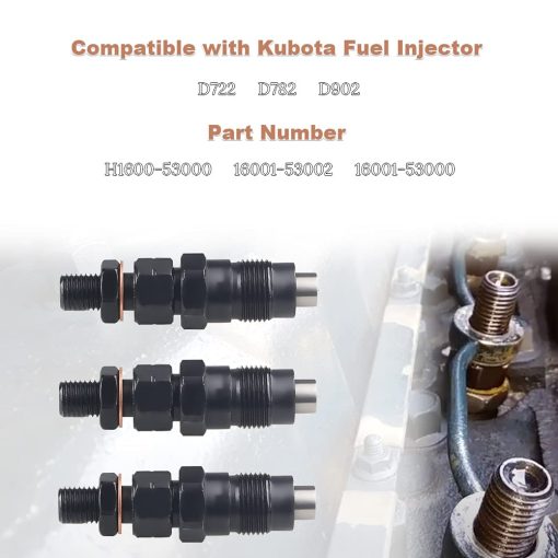 Inyector de Combustible Compatible con Kubota D722 D782 D902 GF1800E G2160 G2160 BX1830D BX2350D BX2230D BX24D ZD1011 ZD1021 ZD221 ZD321 ZD323 Sustituye a H1600-53000 16001-53002 16001-53000 3PCS - Imagen 2