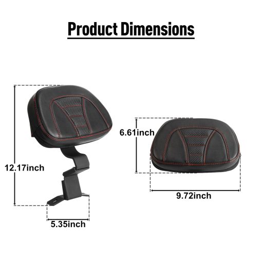 Asientos de perfil bajo para piloto y pasajero con asiento de cuero con respaldo delantero para piloto para Harley 2009-2022 Touring Road King Street Glide Road Glide Electra Glide, Cojin de asiento + Respaldo - Imagen 5