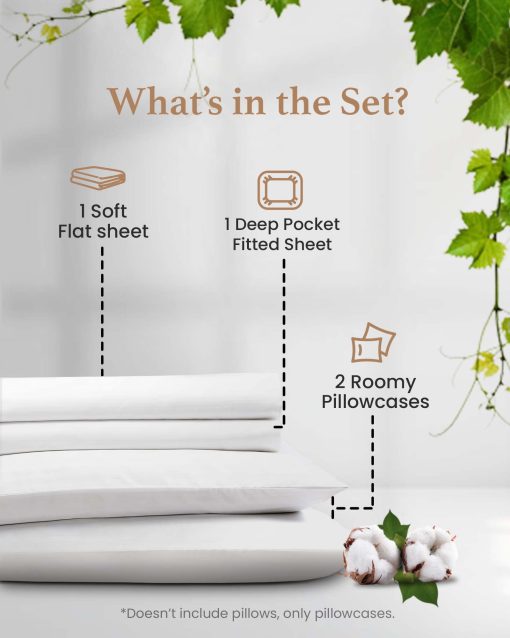 Juego de Sabanas de Lujo Blancas RV King 600 TC 72 x 80, 100% Algodon Egipcio, Juego de 4 Sabanas para Cama de RV, Sabanas de Camping Ultra Suaves para Colchon de RV, Sabanas con Bolsillo Profundo de 16" para Cama de RV - Imagen 3
