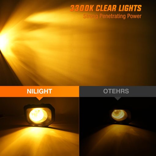 Nilight Conjunto de Luces Antiniebla Compatible con 2016 2017 2018 2019 2020 2021 2022 2023 Toyota Tacoma SR SR5 Modelo unicamente Lente Amarilla de Repuesto Lado del Conductor y del Pasajero, Garantia de 2 Anos - Imagen 7