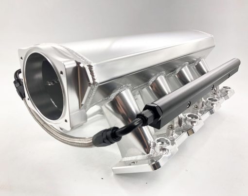 Multiple de Admision de Bajo Perfil LS1 LS2 LS6 102mm con Puerto de Sensor MAP y Riel de Combustible (Plata) - Imagen 5