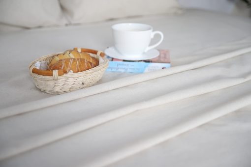 Juego de sabanas y fundas de almohada de lino europeo WHOLEWOOLS - Juego de sabanas de lino natural ? 4 piezas ultra suaves, transpirables (2 protectores de almohada, sabana ajustable y sabana) (Full, bisque) - Imagen 4