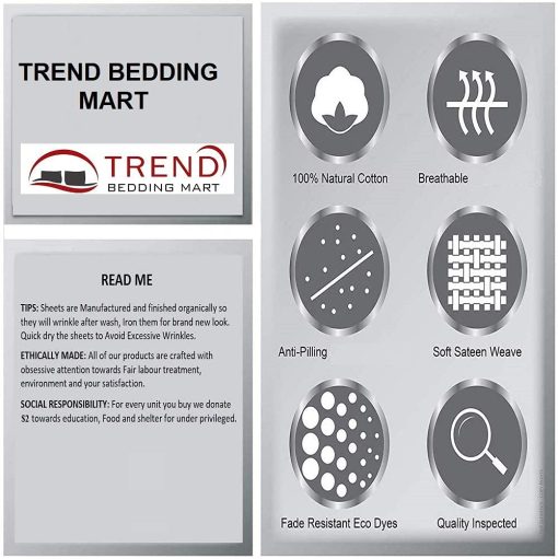Juego de sabanas trendbeddingmart TBM 100% algodon egipcio, blanco, tamano queen, 800 hilos de algodon de fibra larga, tejido satinado para una sensacion suave y sedosa, se ajusta a colchones de hasta 18'' PROFUNDO - Imagen 6