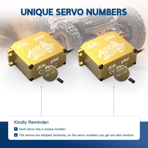 AGFRC 128KG Servo-Motor de Alto Torque 1/5 Escala - 16.8V Impermeable Metal Gear Brushless Servo para Autos RC 1/5, angulo de Control 180? (A280BVSW 2024 Especial (3S y 4S)) - Imagen 2
