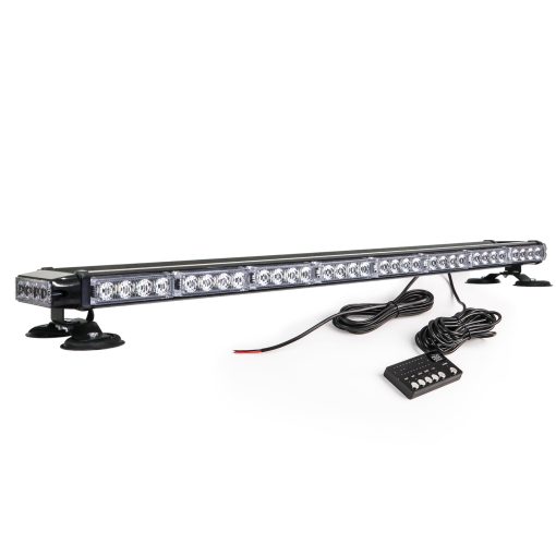 Barra de luz intermitente de advertencia de emergencia ambar amarillo de 38" CUMART para techo con base magnetica para camioneta de trabajo de remolque de nieve con doble lado luces estroboscopicas de trafico asesor con base magnetica (ambar/ambar) - Imagen 5