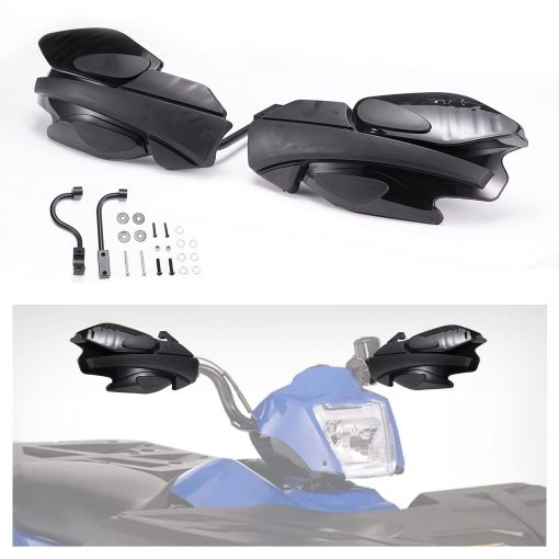 A & UTV PRO Sportsman Handguards, Protector de cepillo de mano/guardia de viento con kit de montaje compatible con Polaris ATV Sportsman Accessories, Reemplazar OEM# 2876846, Negro, 2 piezas - Imagen 2