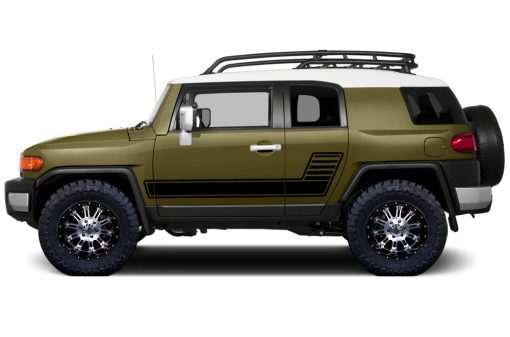 Factory Crafts Juego de Calcomanias de Vinilo con Rayas de Gradiente en los Laterales Compatible con Toyota FJ Cruiser 2007-2014 - Negro Mate - Imagen 2