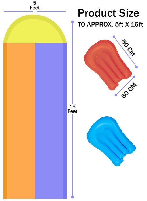 Dimple Tobogan Inflable con Rociador de Agua y 2 Tablas de Surf - Juguete de Verano Perfecto para Ninos con Rociador Incorporado para el Patio Trasero - 16ft x 5ft - Imagen 6
