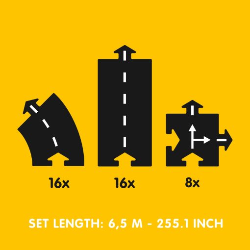 Waytoplay King of The Road, Circuito de 40 Piezas para Coches de Juguete - Flexible, Indestructible y Resistente al Agua - Pistas Modulares para Coches - Hecho en Los Paises Bajos - Imagen 5