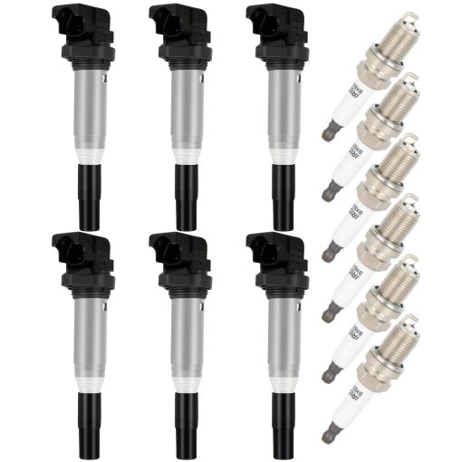 OCPTY 6 bobinas de encendido con 6 bujias de iridio se adapta a 12137562744 12137571643 UF592 128i 135i 335i 325i 328i 330i E60 M5 525xi 528i N54 X3 X5 X6 Z4 2003-2016