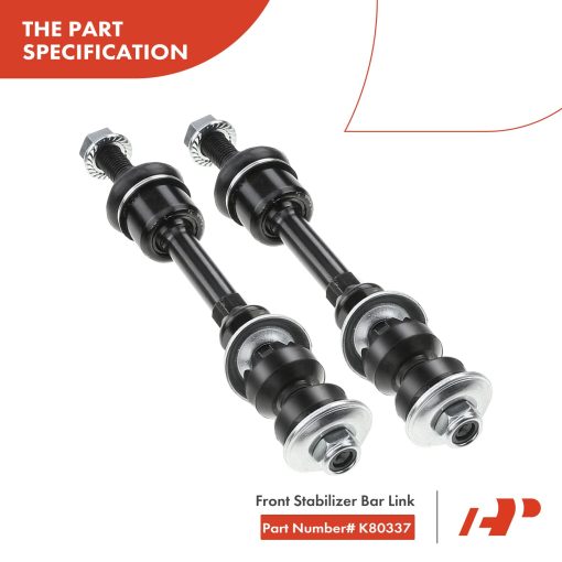 Conjunto Premium de 8, Enlace de Barra Estabilizadora Delantera, Junta de Rotula Inferior, Extremo de Barra de Direccion Interno Externo, Compatible con Ford F-150 2004-2005, Solo 2WD - Imagen 3