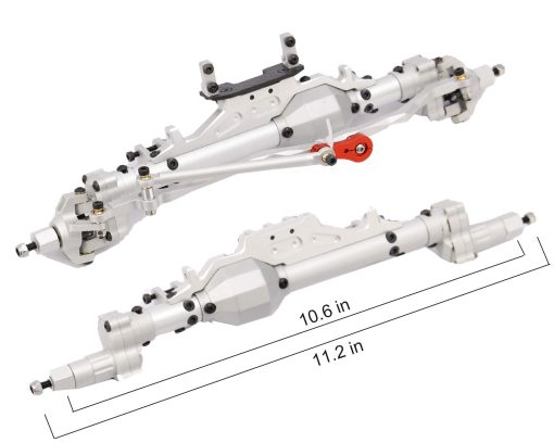 Set de Ejes delantero y trasero de aluminio para Axial Wraith 90018 90048 90053 90018 90020 90045 90056 RR10 RC Crawler modelo de coche 1/10 Upgrade (Plata) - Imagen 2