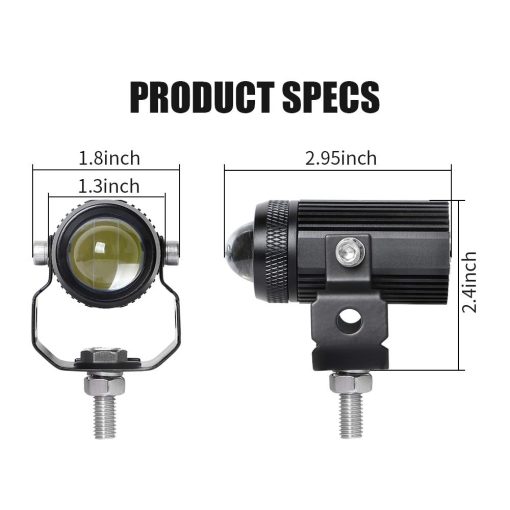 EXZEIT Luz Led para Motocicleta, Funcion de Luz Alta y Baja 1.3'' Luces Antiniebla para Moto Polaris Yamaha Can Am ATV UTV, 12/24V, 30W, 6000 Lumenes 2 piezas (Luz Blanca) - Imagen 3