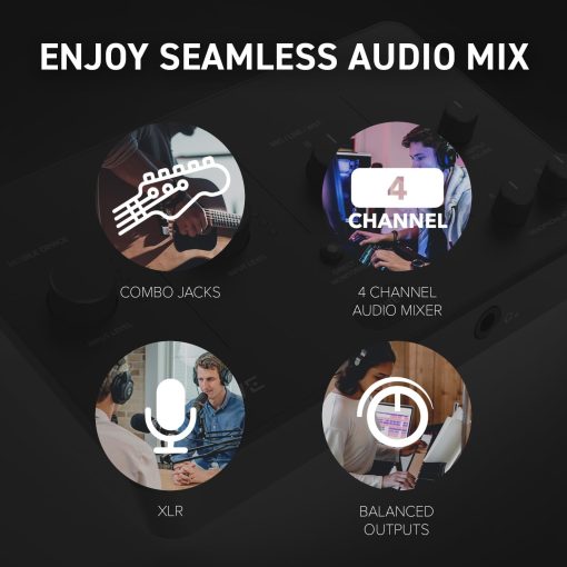 Interfaz de audio USB Creative Live! Audio A3 con grabacion y reproduccion de alta resolucion de hasta 24 bits y 96kHz, con monitoreo directo de cero latencia - Imagen 4