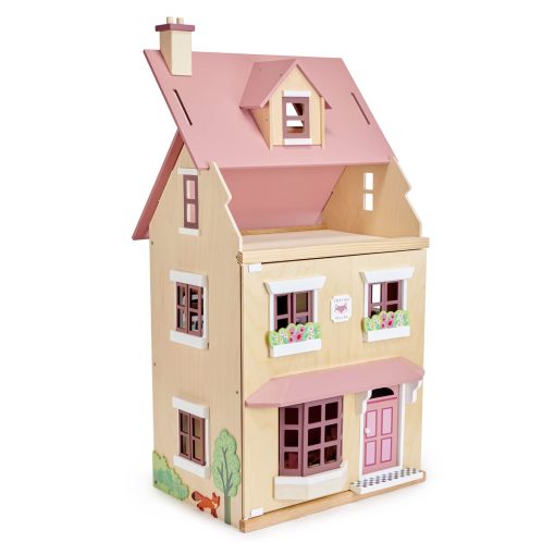 Casa de munecas Foxtail Villa de Tender Leaf Toys - Hermosa casa de munecas de madera de tamano mediano con muebles de inicio - Juego en miniatura - Fomenta el juego de roles y la invencion de historias en ninos y ninas - Edad 3+ - Imagen 2