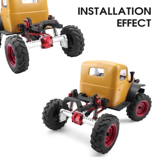 GLOBACT para 1/24 FCX24 Juego de Ejes Delanteros y Traseros del Portal Aumenta Diferencial & Bloqueo de Diferencial Ejes de Metal para FMS FCX24 Power Wagon Smasher Lemur K5 Blazer FCX18 LC80 Upgrade (Plateado) - Imagen 4