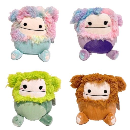 Muneco de Peluche Suave Oficial Kellytoy Bigfoot Squad Squishmallows (Set de 4 Bigfoot)