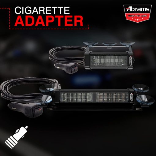 Barra de luz estroboscopica de advertencia de parabrisas y cubierta para vehiculos funerarios y camiones Abrams Focus 2X Series (Purpura/Blanco) 36W - 12 LED - Imagen 8