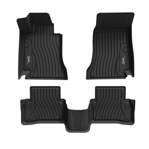 Tapetes 3W Compatibles para Benz Clase C 2015-2021 TPE Todos los Tiempos Ajuste Personalizado para Benz Clase C 1ra y 2da Fila Juego Completo de Tapetes para Automovil (para Sedan unicamente), Negro