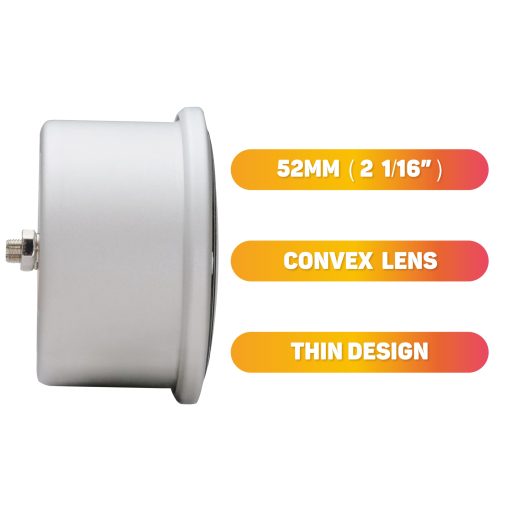 RACETECH 52mm 2-1/16" Pantalla LED Azul Indicador Electrico Medidor de Presion de Boost/Voltimetro (con Sensor) - Imagen 3